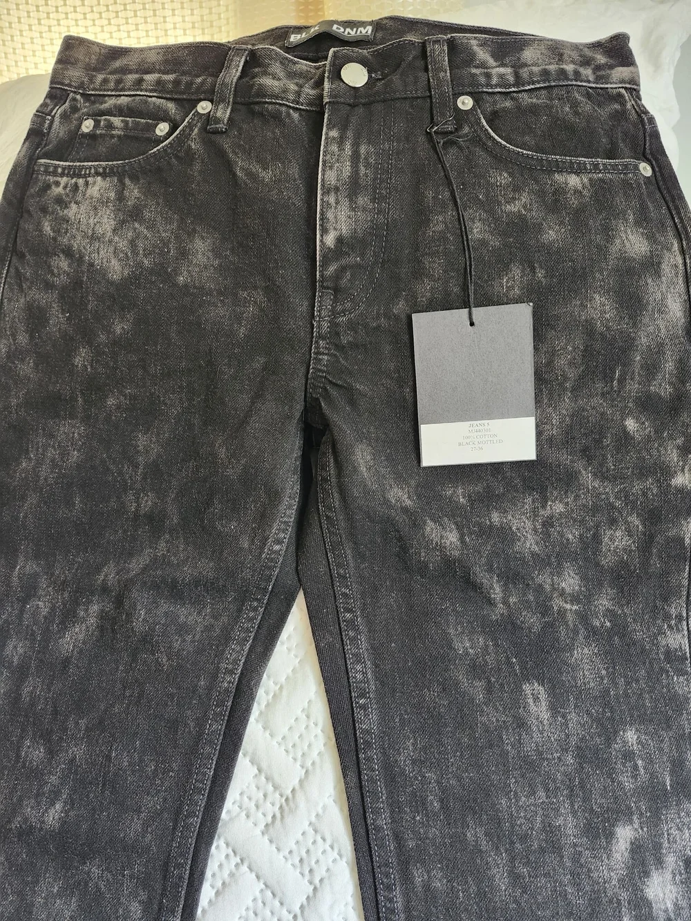 BLK DNM Men's Black Acid-Wash Jeans